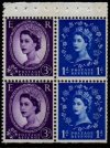 1d Blue/ 3d Lilac Booklet Pane (Right)