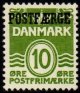 1953 10ø Green 'POSTFÆRGE’ Overprint