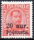 1923 20a on 10a Scarlet Official Overprint