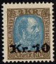 1929 10 Kr on 2 Kr Blue & Brown