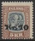 1930 10 Kr on 5 Kr Slate & Brown