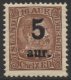 1922 5a on 16a Reddish Brown 1