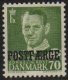 1955 70ø Green 'POSTFÆRGE’ Overprint (image for) 1955 70ø Green 'POSTFÆRGE’ Overprint