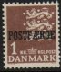 1950 1 Kr Brown 'POSTFÆRGE’ Overprint (image for) 1950 1 Kr Brown 'POSTFÆRGE’ Overprint
