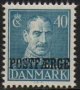 1945 40ø Blue 'POSTFÆRGE’ Overprint