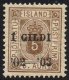 1902 Official I GILDI 5a Brown Perf 12½ (image for) 1902 Official I GILDI 5a Brown Perf 12½