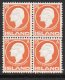1911 25a Orange Block of 4 U/M (image for) 1911 25a Orange Block of 4 U/M