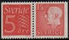 5ø Red pair with Gustav VI 15ø (image for) 5ø Red pair with Gustav VI 15ø