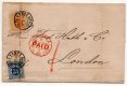 1873 Cover to London - Travelling PO Cancels (image for) 1873 Cover to London - Travelling PO Cancels