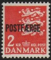 1972 2 Kr Vermilion POSTFÆRGE Overprint