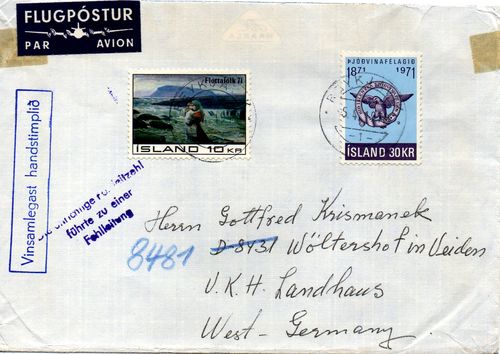 1972 Registered Cover to Germany