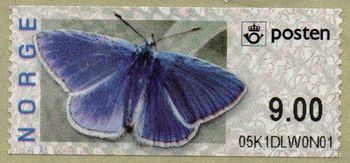 Butterfly Labels Common Blue 9.00 Kr.