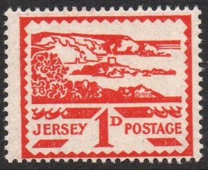1943 1d Red Jersey Scenes (U/M)