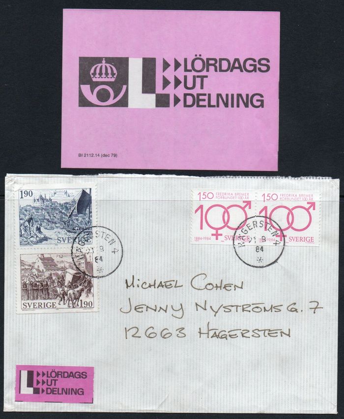 1984 Saturday Delivery Cover & Labels Booklet