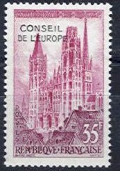 1958 Council of Europe Overprint